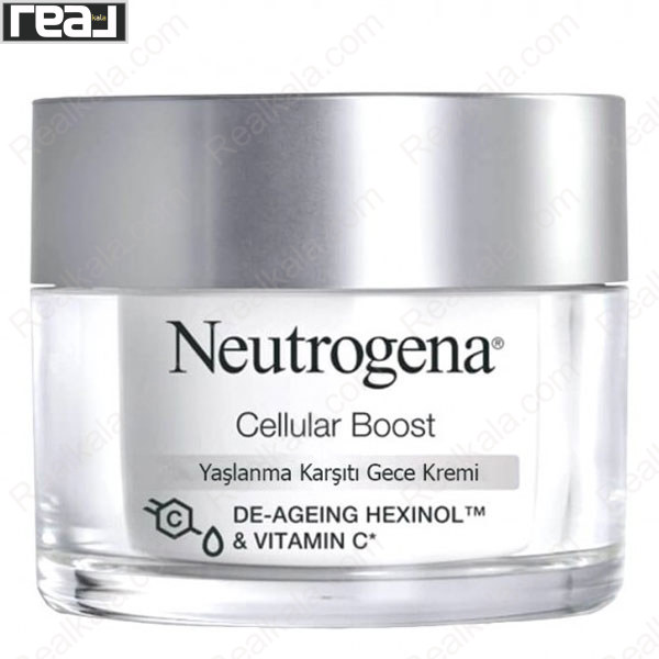 کرم شب ضد پیری نوتروژینا سری Cellular Boost با Hexinol™ و ویتامین C، ترمیم‌کننده و مرطوب‌کننده پوست برای استفاده شبانه