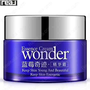 نمای نزدیک بسته بندی آبی کرم Wonder بیوآکوا با طراحی شیشه ای و درب نقره ای