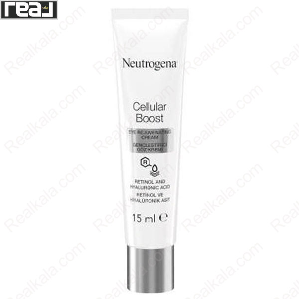 کرم جوان‌کننده دور چشم نیوتروژینا Cellular Boost با ترکیبات Retinol و Hyaluronic Acid برای کاهش چین و چروک و خطوط ریز