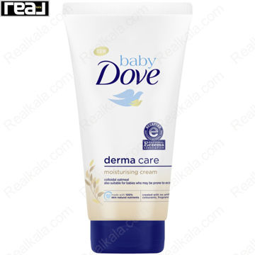 کرم مرطوب‌کننده بیبی داو Derma Care حاوی جو دوسر کلوئیدی مناسب پوست حساس و مستعد اگزما 150 میل