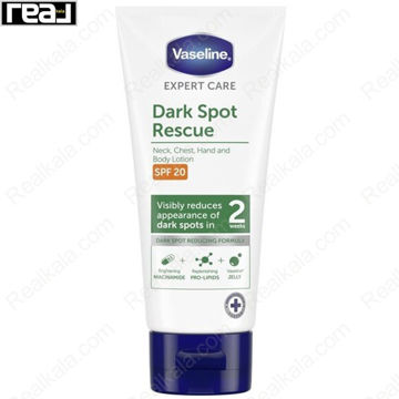 لوسیون بدن ضد لک وازلین Expert Care Dark Spot Rescue SPF20 با نیاسینامید و حجم 100 میل