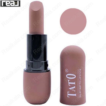 رژلب جامد مات تاتو شماره 101 رنگ نود کالباسی مناسب آرایش روزانه و نچرال
