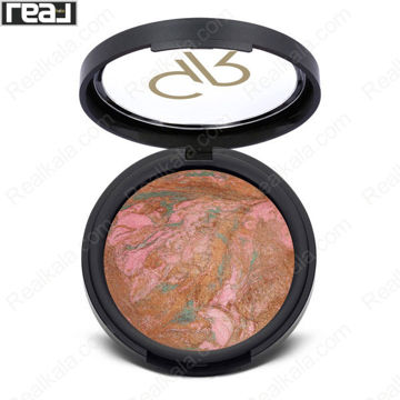 رژگونه پخته شده Terracotta Stardust گلدن رز شماره 103 با بافت مرمری برنز کاراملی گرم و رگه‌های طلایی
