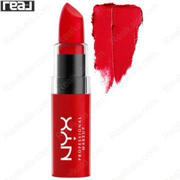 رژ لب جامد کره‌ای نیکس مدل Butter Lipstick شماره BLS15 رنگ فایرکرکر