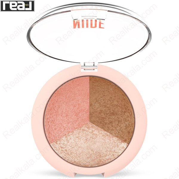 پالت سه کاره نود لوک گلدن رز GR N.u.d.e Look Baked Trio Face Powder