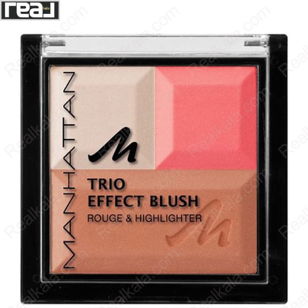 پالت رژگونه و هایلایتر منهتن مدل Trio Effect شماره 949 Cherry Cocktail