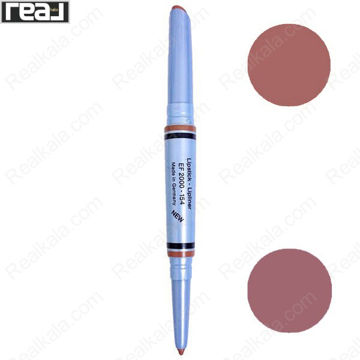 مداد لب و رژ لب دوبل EBECA مدل Lipstick Lipliner شماره 154 با رنگ رز نود، بافت نرم و ماندگاری بالا برای خط‌دهی و آرایش لب طبیعی