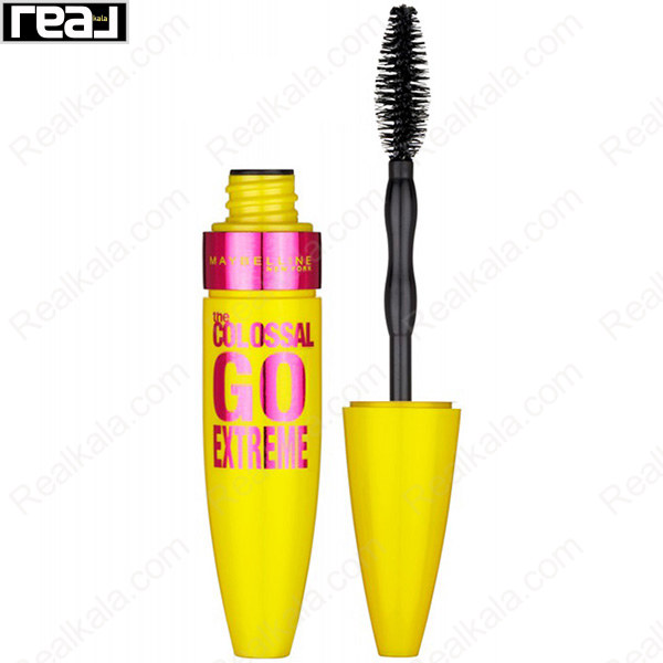 ریمل میبلین Colossal Go Extreme با طراحی زرد و نوشته صورتی
