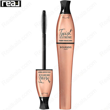 نمای کامل ریمل Bourjois مدل Twist Extreme Fiber با طراحی رزگلد