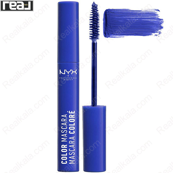 نمای کامل ریمل NYX مدل Color Mascara Blue با طراحی آبی