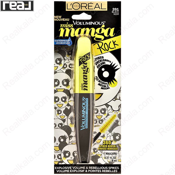 بسته‌بندی ریمل لورال مدل Miss Manga Rock با طراحی مانگا و رنگ مشکی-زرد