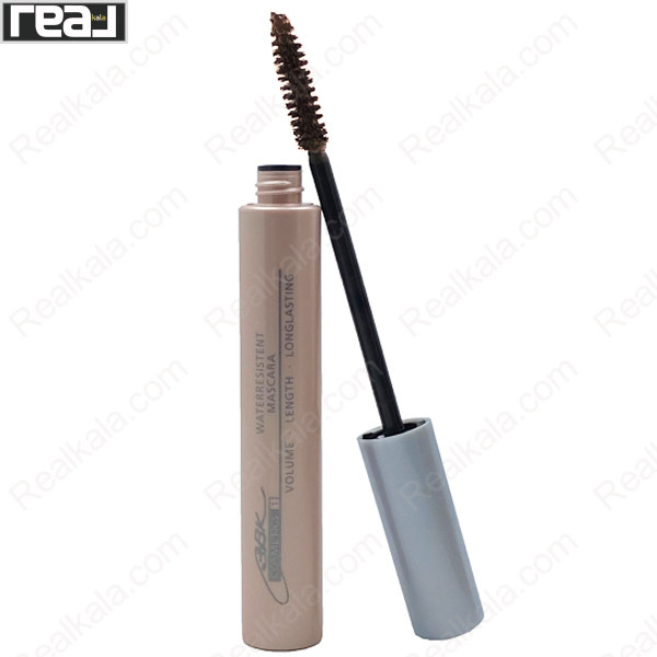 نمای کامل ریمل ببکا مدل Water Resistant Brown با طراحی بژ و برس قهوه‌ای