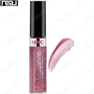 رژ لب NYC Liquid Lipshine با رنگ Rivington Rose و جلوه براق مناسب آرایش روزانه و شبانه