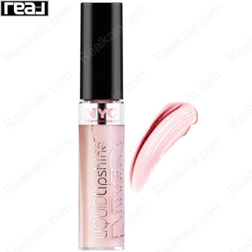رژ لب NYC Liquid Lipshine با رنگ Prospect Pink و جلوه براق مناسب آرایش روزانه و شبانه