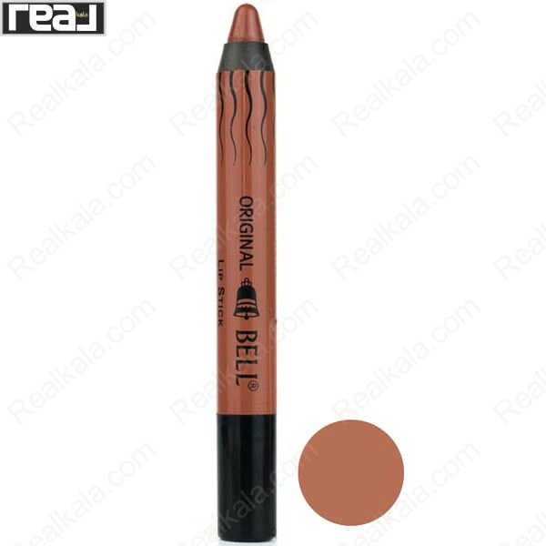 رژ لب مدادی Bell شماره 01 با رنگ Nude Brown / Caramel Nude، مات و با جلوه رنگی متوسط