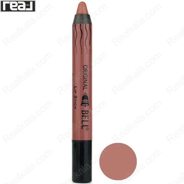 رژ لب مدادی Bell شماره 03 با رنگ Rosy Brown / Nude Rose-Brown، مات و با جلوه رنگی متوسط