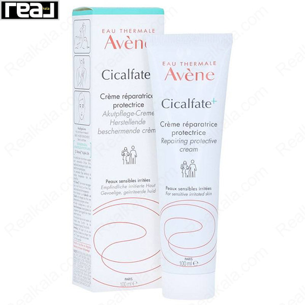 پک کامل کرم ترمیم‌کننده و محافظت‌کننده اون سیکالفیت Avène Cicalfate+ Restorative Cream 100ml شامل تیوپ و جعبه محصول با حجم اقتصادی برای مصارف طولانی