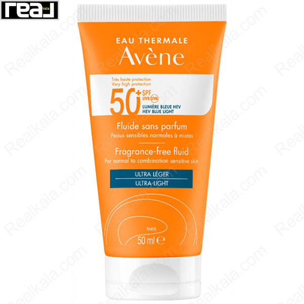 تیوپ ضدآفتاب بدون عطر و رنگ اون Avène Cleanance SPF50+ Ultra-Light مخصوص پوست‌های مختلط و حساس، با محافظت بالا در برابر نور آبی HEV و بافت سریع‌جذب و سبک