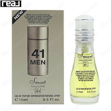 بطری اسمارت کالکشن کد 41 با تصویر عطر کارولینا هررا 212 مردانه روی جعبه