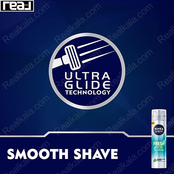 ژل اصلاح نیوا مدل فرش کیک حاوی نعناع و آب کاکتوس Nivea Fresh Kick Shaving Gel 200ml