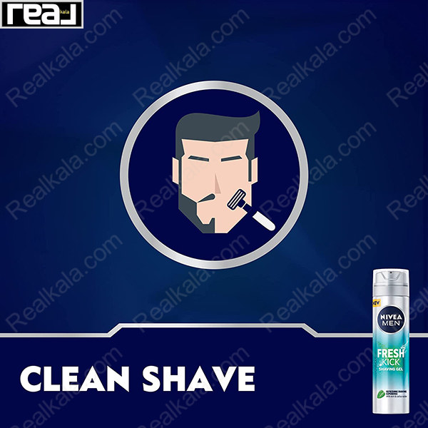 ژل اصلاح نیوا مدل فرش کیک حاوی نعناع و آب کاکتوس Nivea Fresh Kick Shaving Gel 200ml