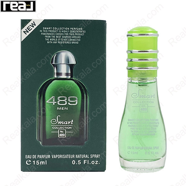 بطری اسمارت کالکشن کد 489 با تصویر عطر جگوار سبز روی جعبه