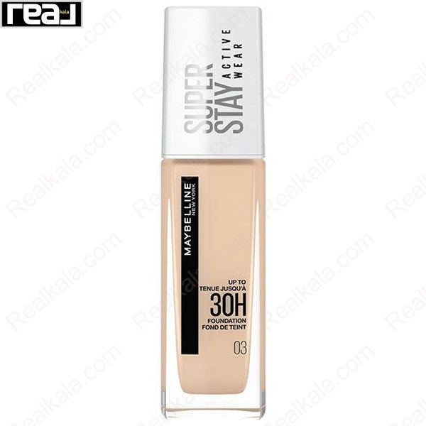 کرم پودر Maybelline Super Stay 30H شماره 03 رنگ True Ivory با پوشش کامل و ماندگاری بالا