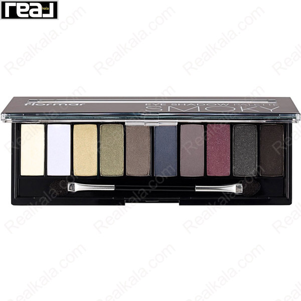 پالت سایه چشم 10 رنگ فلورمار مدل اسموکی Flormar EyeShadow Palette Smokey