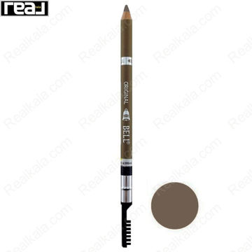 مداد ابرو Bell Powdery Unique شماره 105 با رنگ قهوه‌ای ملایم، بافت پودری و برس انتهایی، مناسب پرتر نشان دادن ابروها