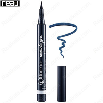 خط چشم خودکاری ماژیکی فلورمار مدل میراکل پن شماره 002 Flormar Miracle Pen Slim Touch Cavansite Blue Eyeliner