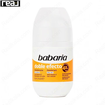 رول ضدتعریق Babaria Doble Efecto با ویتامین E و تأخیر در رشد مو، محافظت 48 ساعته و مناسب پوست لطیف 50ml