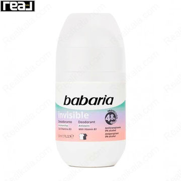 رول ضدتعریق Babaria Invisible با محافظت 48 ساعته، ضدلک و حاوی ویتامین B3، مناسب استفاده روزانه 50 میلی‌لیتر