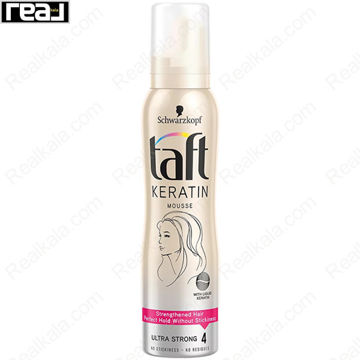 فوم حالت‌دهنده و تقویت‌کننده مو Schwarzkopf Taft Keratin با Liquid Keratin و حالت‌دهی قوی حجم 150 میل