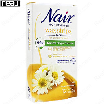 نوار موبر صورت Nair مخصوص پوست حساس با فرمول 99 درصد منشا طبیعی و عصاره بابونه، حذف مو از ریشه با ماندگاری طولانی