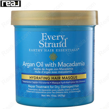 ماسک مو Every Strand Argan Oil with Macadamia مدل Hydrating Hair Masque مناسب موهای خشک و آسیب‌دیده وزن 425 گرم نمای محصول