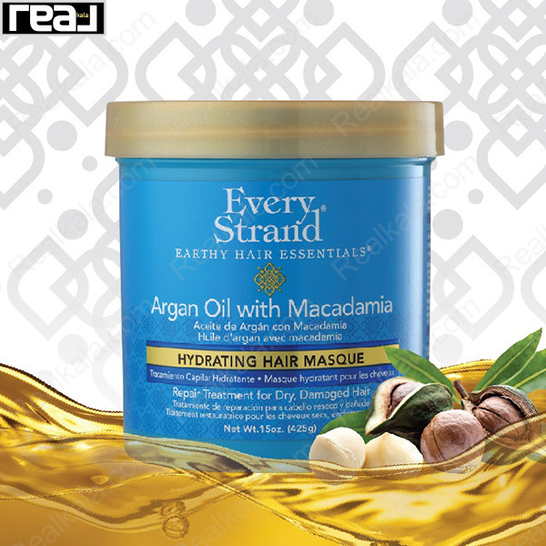 ماسک موی آبرسان Every Strand Argan Oil with Macadamia برای ترمیم و تقویت موهای خشک و آسیب‌دیده حاوی روغن آرگان و مکادمیا وزن 425 گرم