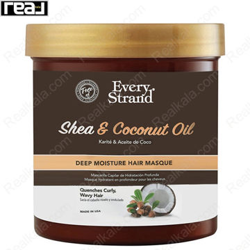 ماسک موی آبرسان Every Strand Shea & Coconut Oil Deep Moisture Hair Masque مناسب موهای فر و موج‌دار برای رطوبت‌رسانی عمیق و نرم‌کنندگی قوی