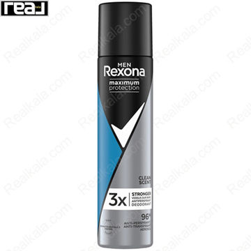 اسپری دئودرانت مردانه رکسونا مدل کلین سنت Rexona Maximum Protection Clean Scent 3X Spray 100ml