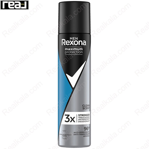 اسپری ضد تعریق رکسونا مردانه Maximum Protection Clean Scent 3X با محافظت 96 ساعت