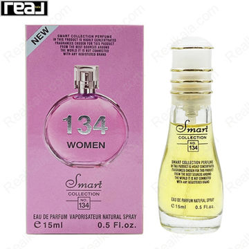 بطری اسمارت کالکشن کد 134 با تصویر عطر چنس شنل زنانه روی جعبه