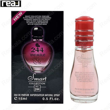 بطری اسمارت کالکشن کد 244 با تصویر عطر پاکو رابان بلک ایکس اس زنانه روی جعبه