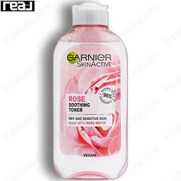 تونر پاکسازی پوست گارنیر عصاره گل رز Garnier Refreshing Botanical Toner With Rose