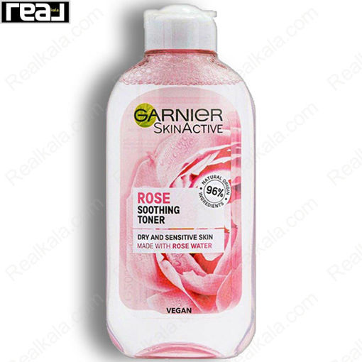 تونر پاکسازی پوست گارنیر عصاره گل رز Garnier Refreshing Botanical Toner With Rose 200ml