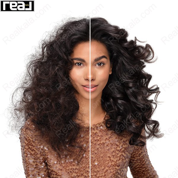 نمایش نتیجه قبل و بعد روی موهای فر پس از استفاده از محصولات Pantene Pro‑V Miracles برای افزایش نرمی، نظم و درخشندگی مو