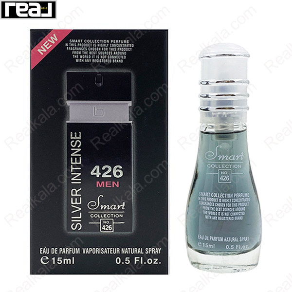 بطری اسمارت کالکشن کد 426 با تصویر عطر ژاک بوگارت سیلور سنت روی جعبه