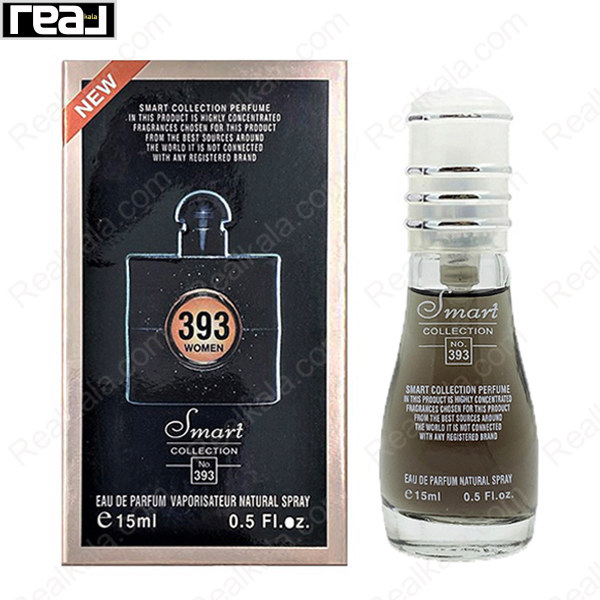 بطری اسمارت کالکشن کد 393 با تصویر عطر بلک اپیوم زنانه روی جعبه