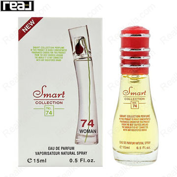 بطری اسمارت کالکشن کد 74 با تصویر عطر کنزو فلاور زنانه روی جعبه