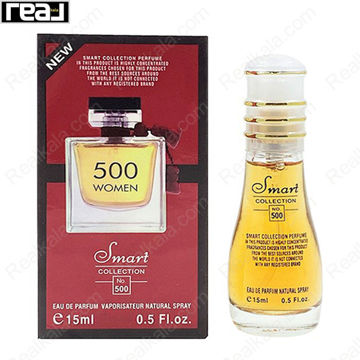 بطری اسمارت کالکشن کد 500 با تصویر عطر لالیک قرمز روی جعبه