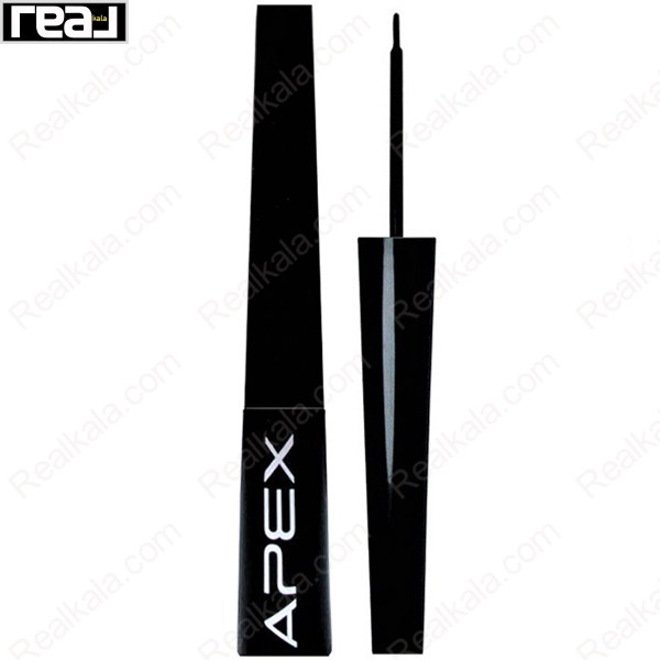 خط چشم مویی Brush Eyeliner ضد حساسیت و ضد آب APEX مشکی 3ml، برس مویی انعطاف‌پذیر برای خطوط نرم و دقیق