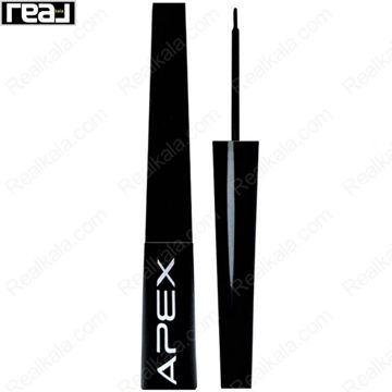خط چشم مویی Brush Eyeliner ضد حساسیت و ضد آب APEX مشکی 3ml، برس مویی انعطاف‌پذیر برای خطوط نرم و دقیق